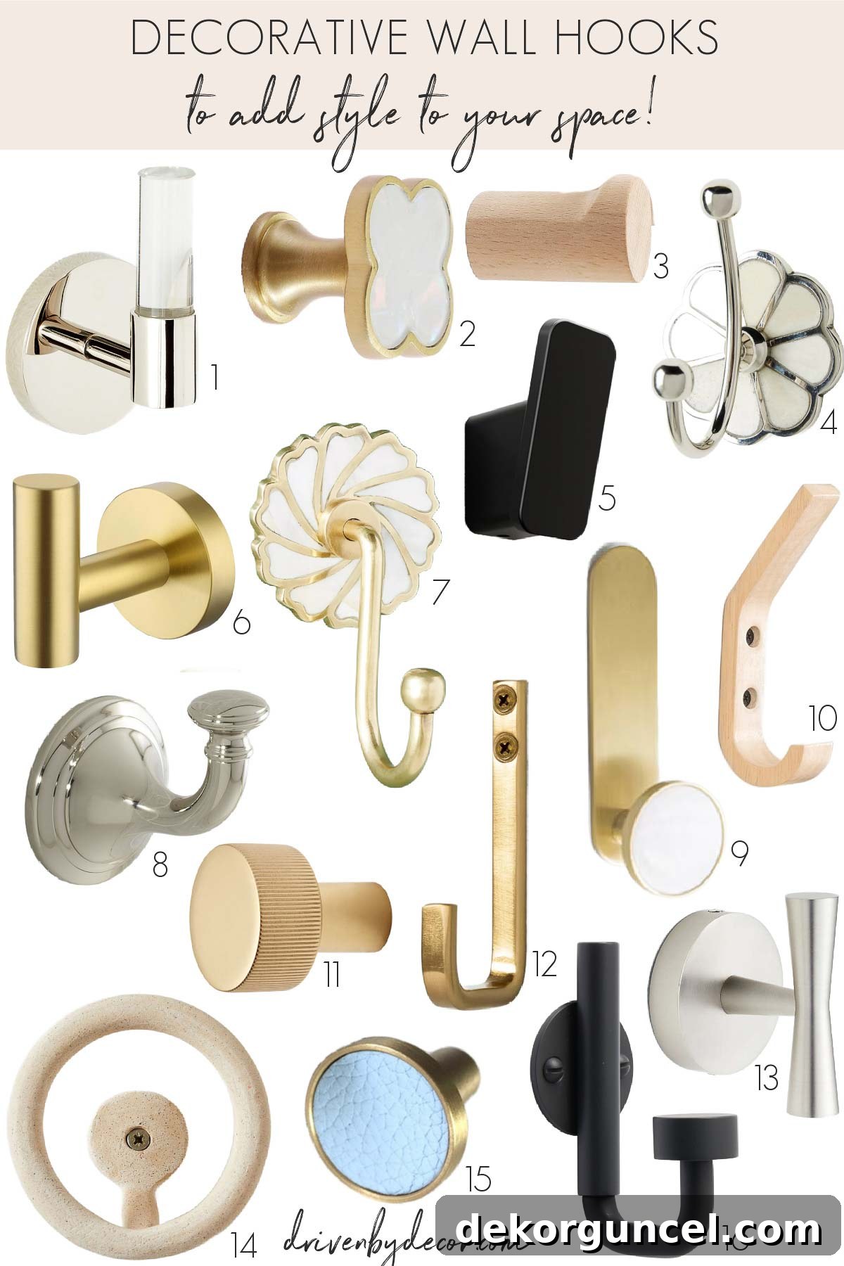 Decorative wall hooks