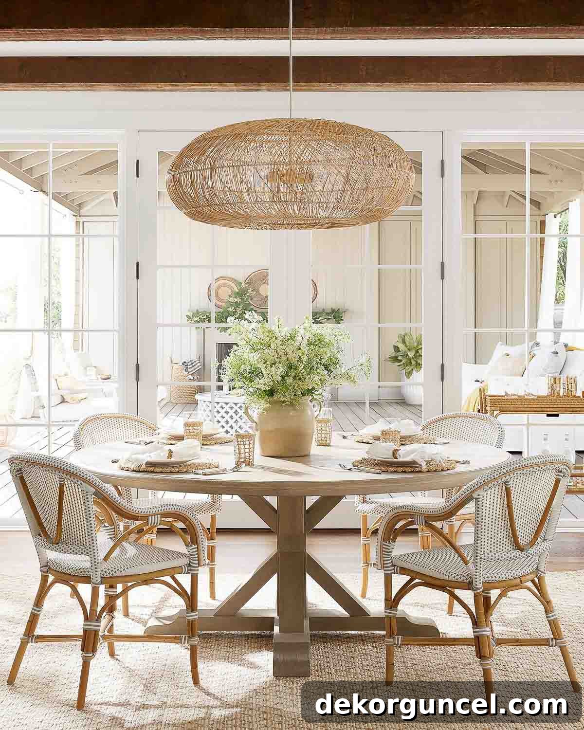 Everyday Dining Table Centerpiece Ideas 16 Elegant vase with flowers as a charming dining table centerpiece