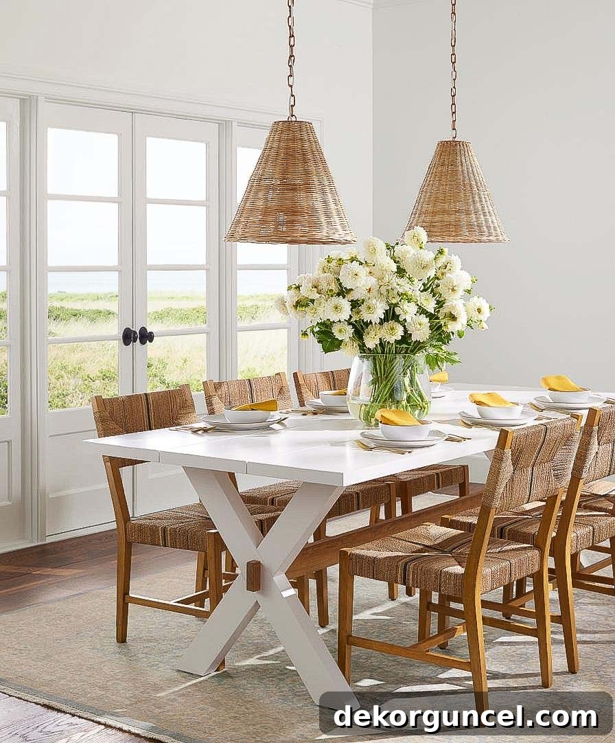 Everyday Dining Table Centerpiece Ideas 18 Oversized floral arrangement in a single vase on a rectangular dining table