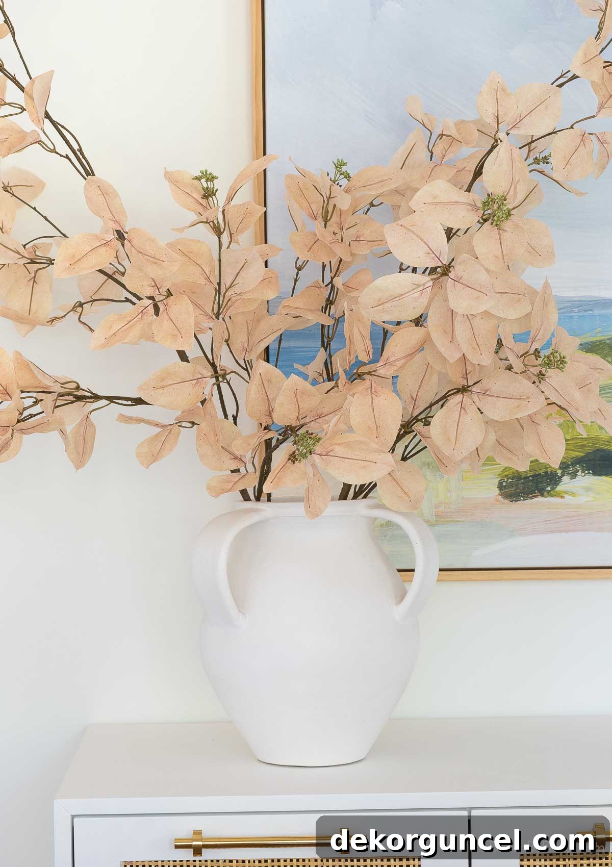 Everyday Dining Table Centerpiece Ideas 3 White ceramic vase with handles for elegant table decor