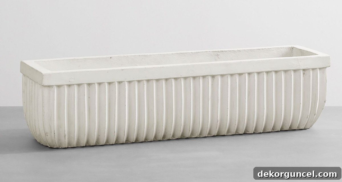 Everyday Dining Table Centerpiece Ideas 7 Stylish white concrete trough, a modern choice for a centerpiece
