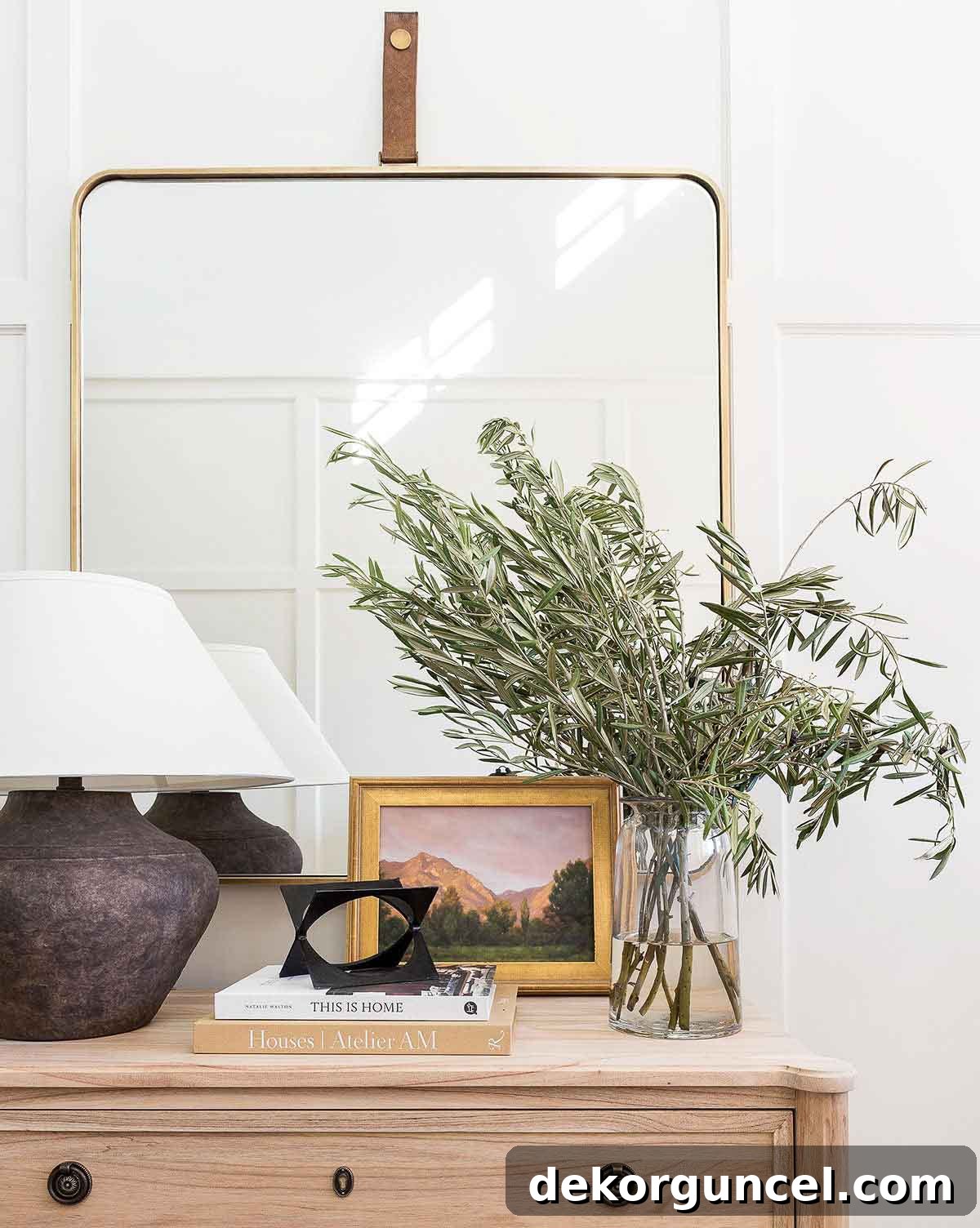 Elevate Your Bedside Style 19 Mirror hung on wall behind nightstand as nightstand decor