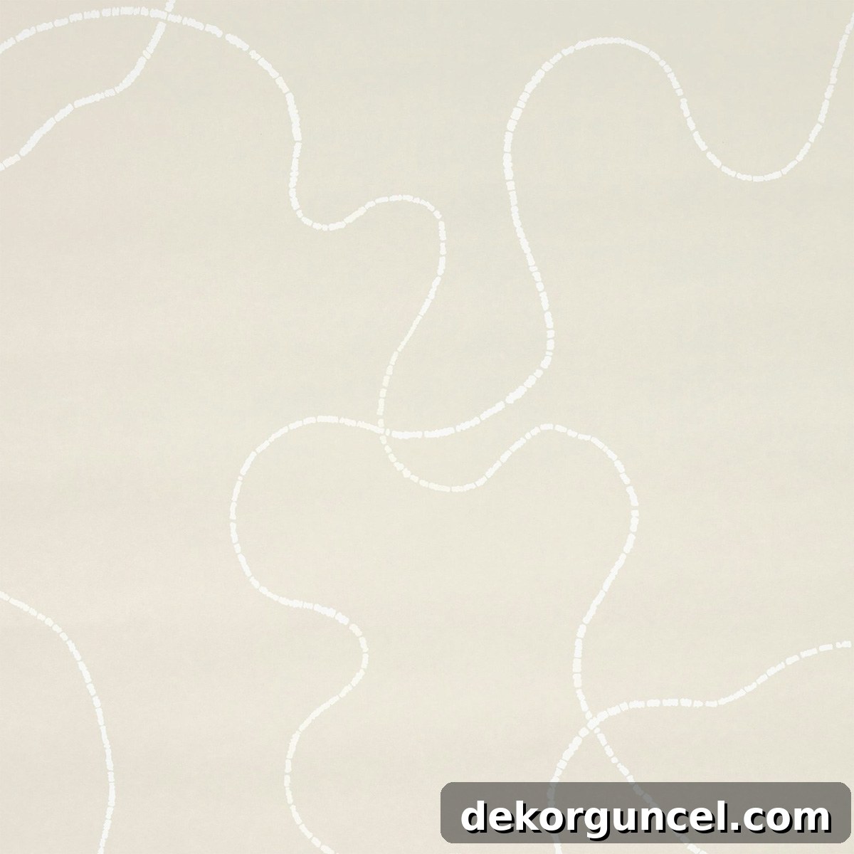 Beige wallpaper with white squiggles