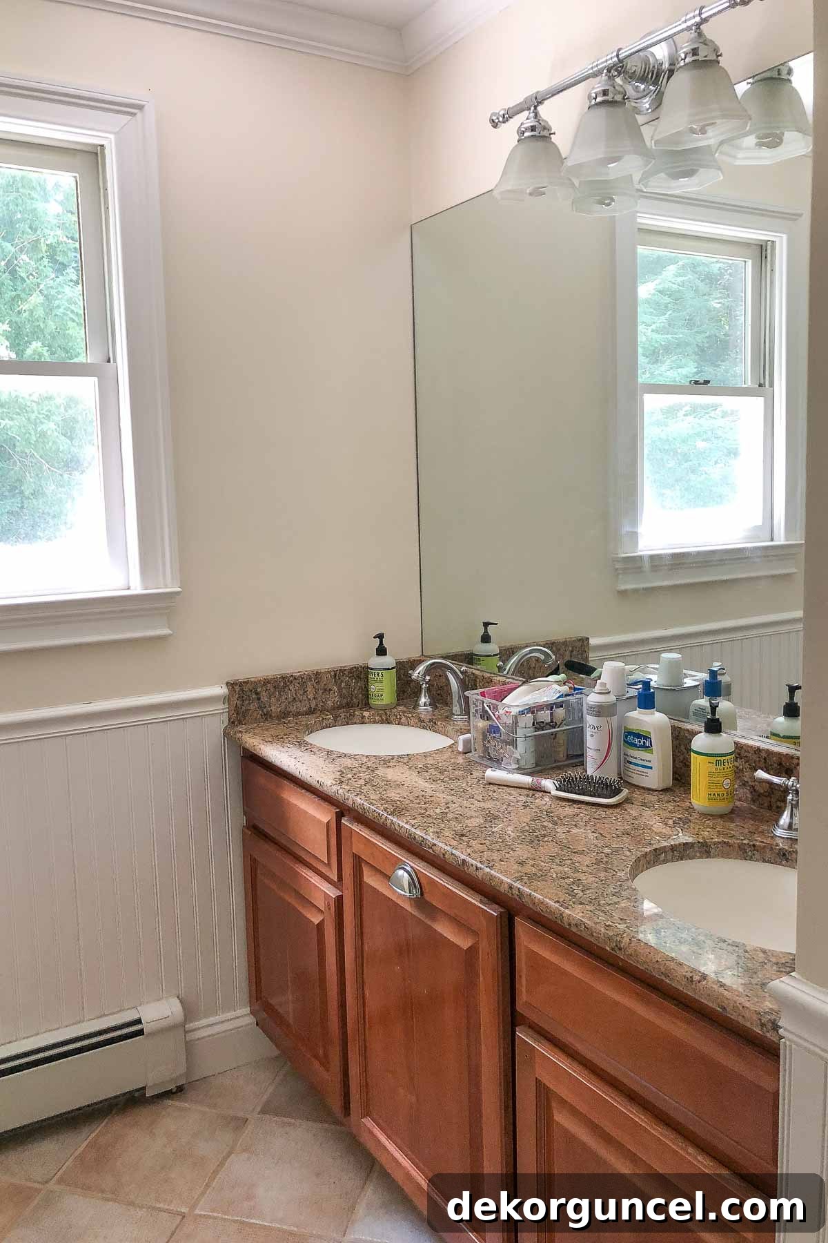 15 Budget-Friendly Bathroom Remodel Ideas 3 Bathroom vanity before painting