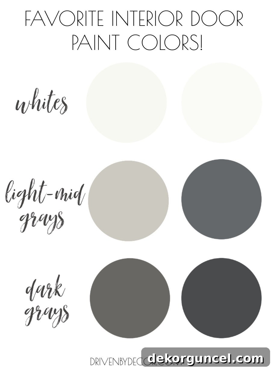 My six favorite interior door paint colors!