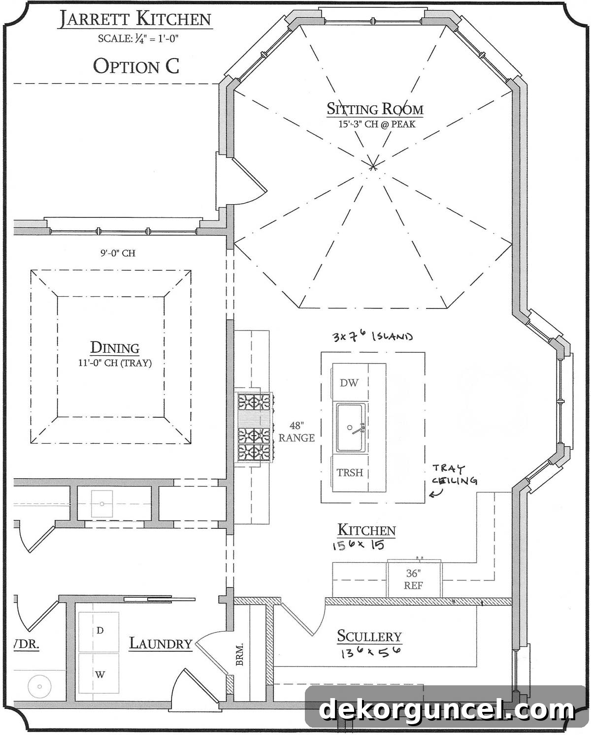 Kitchen Remodel Ideas and Products 2 Kitchen layout option C with a butler's pantry showcasing extensive renovation plans