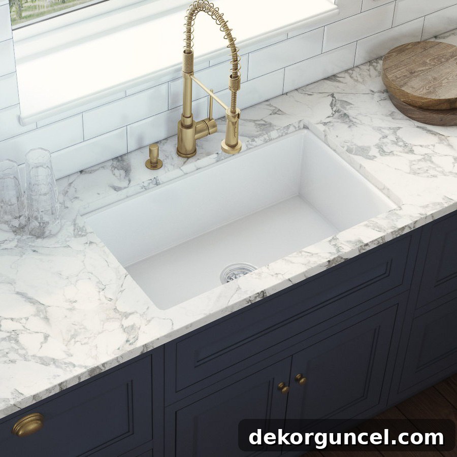 Kitchen Remodel Ideas and Products 15 Undermount fireclay kitchen sink options, showcasing clean lines and durable material