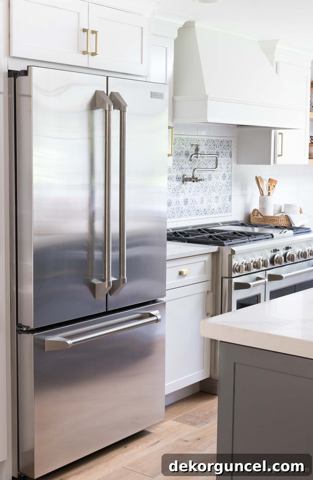 Kitchen Remodel Ideas and Products 7 Monogram refrigerator in a beautifully renovated kitchen, emphasizing its sleek integration