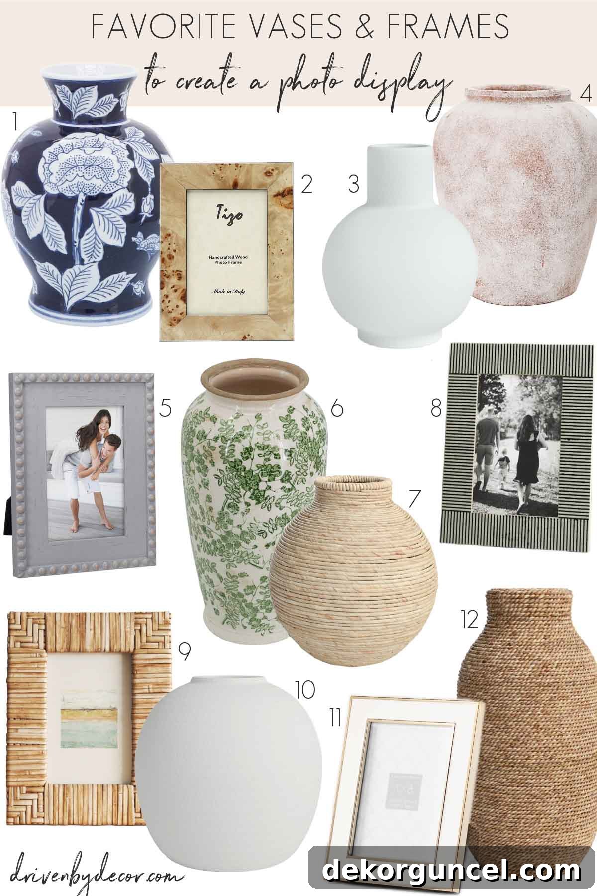 Curate Your Cozy Corner 10 Stylish Bedroom Updates 3 Favorite vases and frames for creating a photo display
