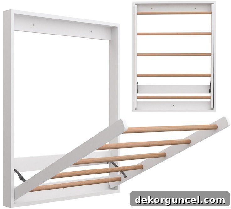 Foldable Wall-Mounted Drying Rack for Efficient Laundry Space