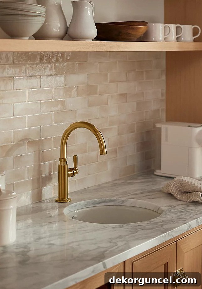 Kohler Studio McGee bar faucet in vibrant brushed gold