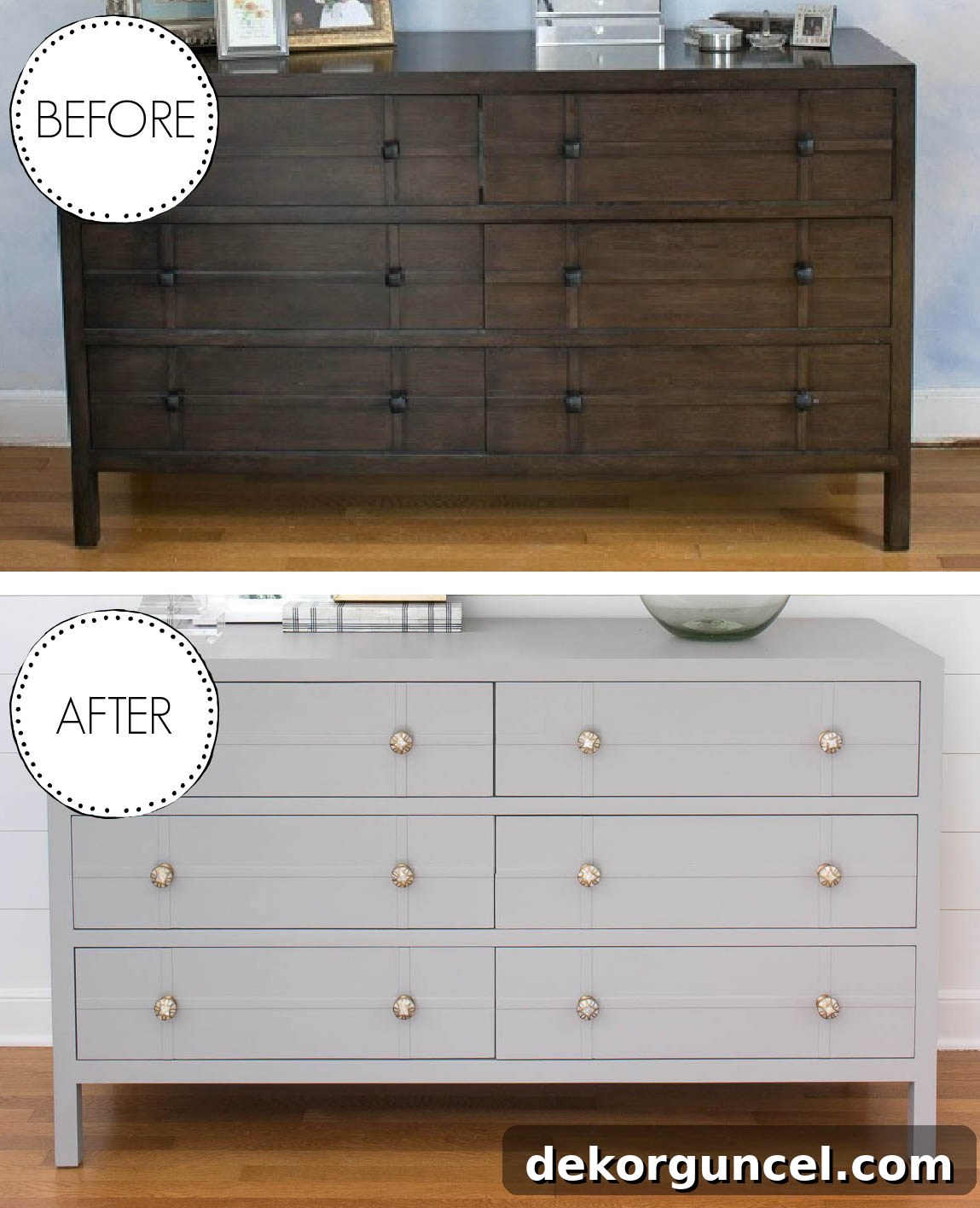 Easy Dresser Styling Ideas 2 Picture from before and after painting a bedroom dresser