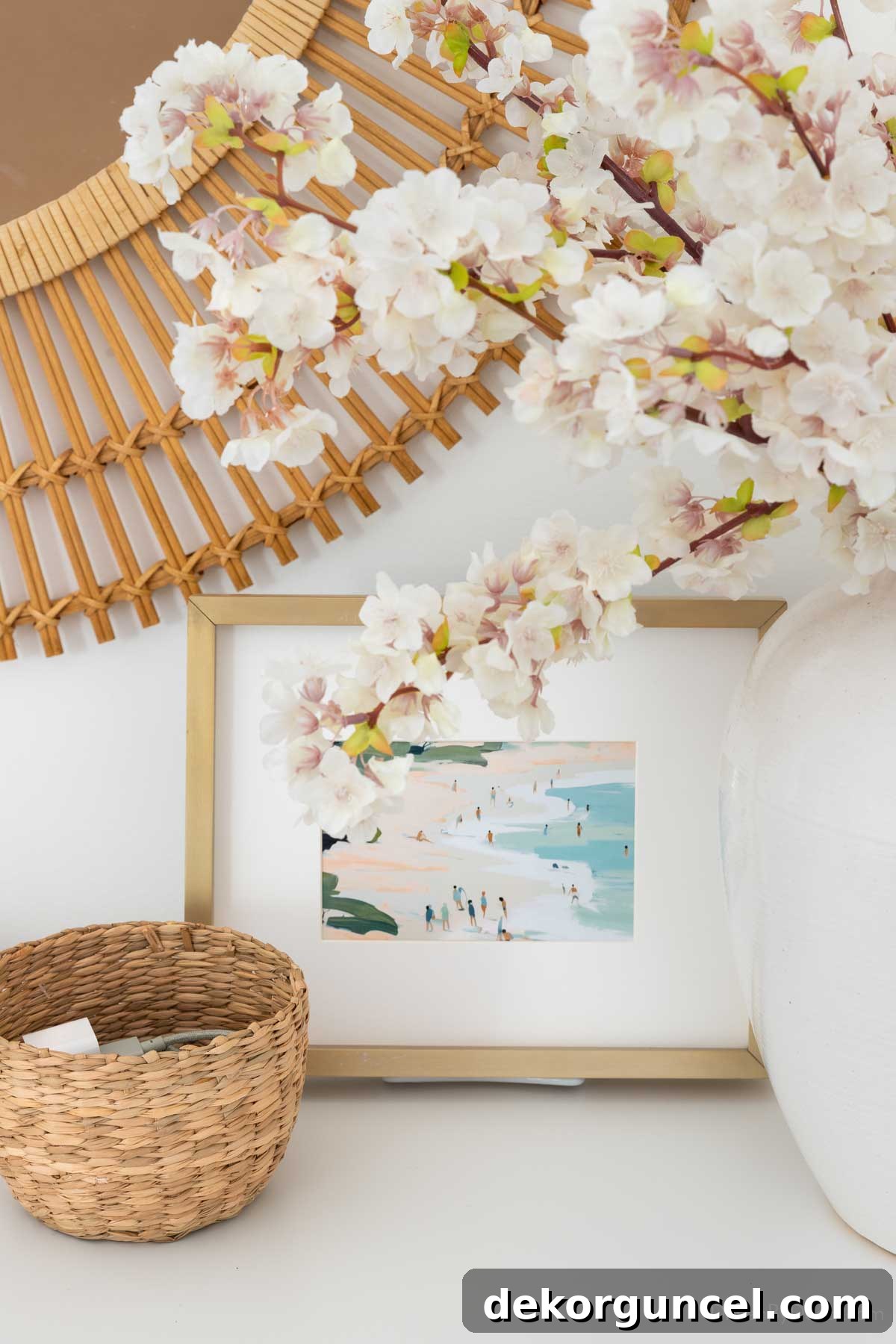 Easy Dresser Styling Ideas 13 Framed art print as small round basket as dresser decor