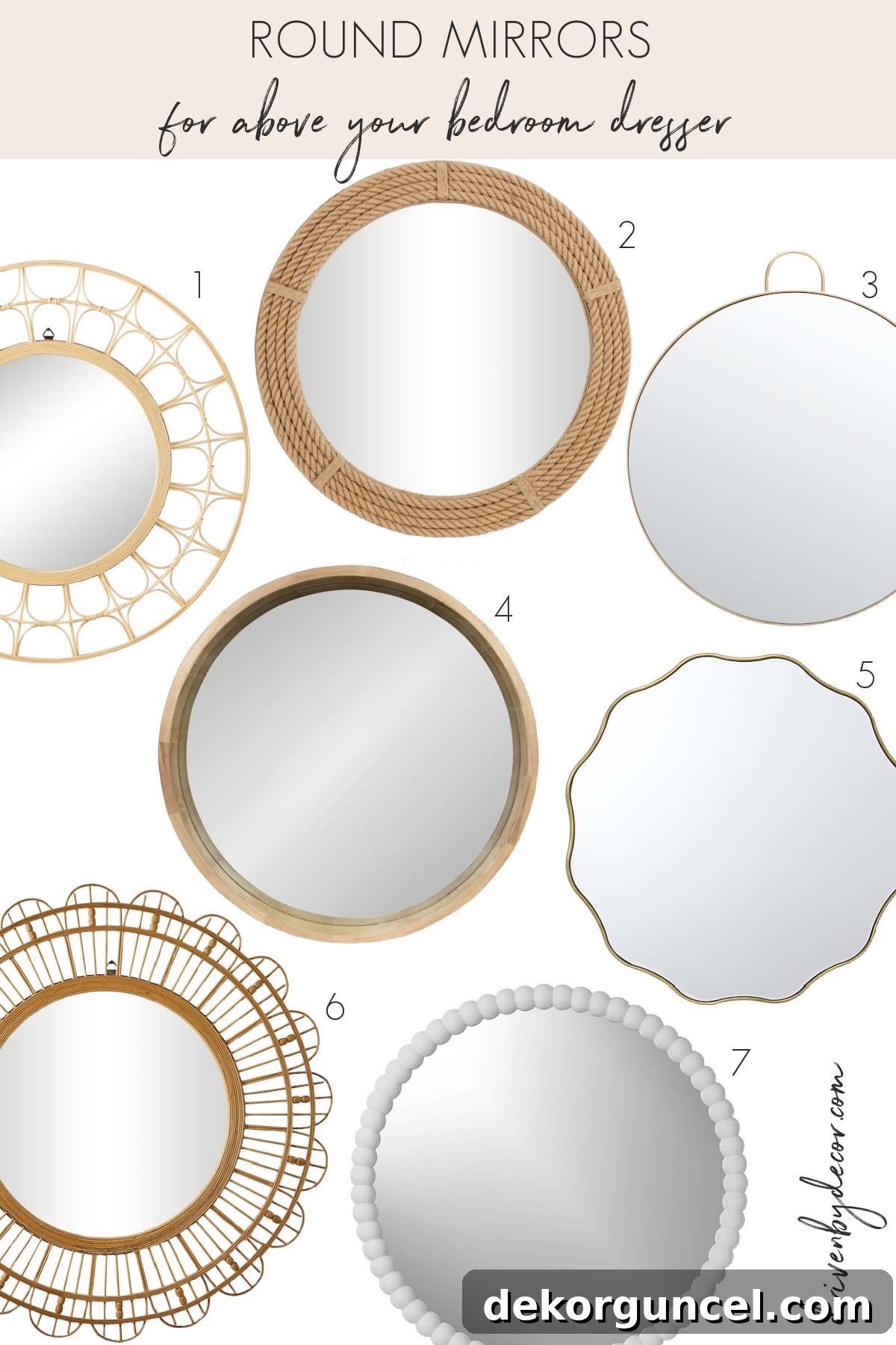 Easy Dresser Styling Ideas 6 Round mirror options for above a bedroom dresser