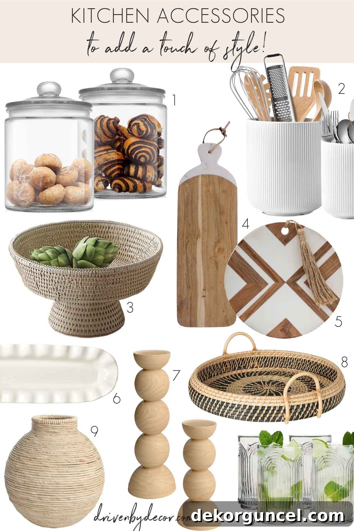 Collection of stylish and functional kitchen and bar accessories