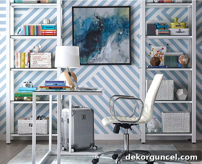 Love the simple, clean lines of this glass desk!