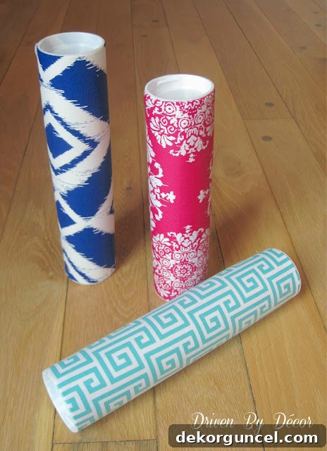 DIY scrunchie holders covered in different fabrics