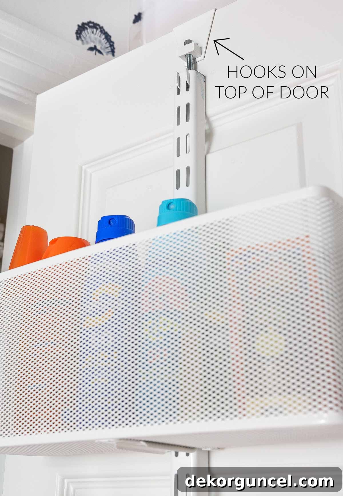 Declutter Your Home From Laundry Room Closet to Versatile Door Storage 12 Elfa hooks for over the door organizer at top of door