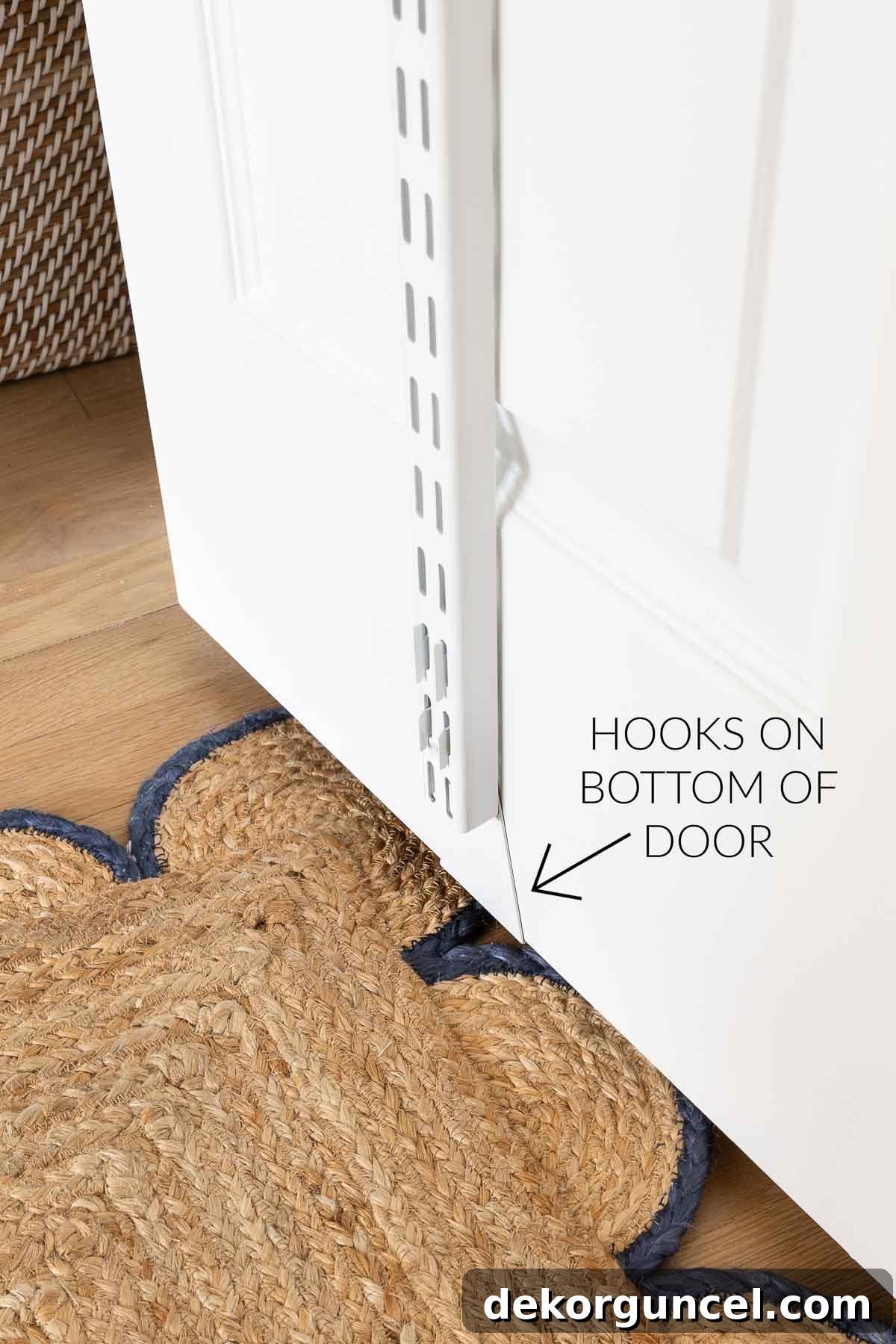 Declutter Your Home From Laundry Room Closet to Versatile Door Storage 13 Elfa hooks for over the door organizer at bottom of door