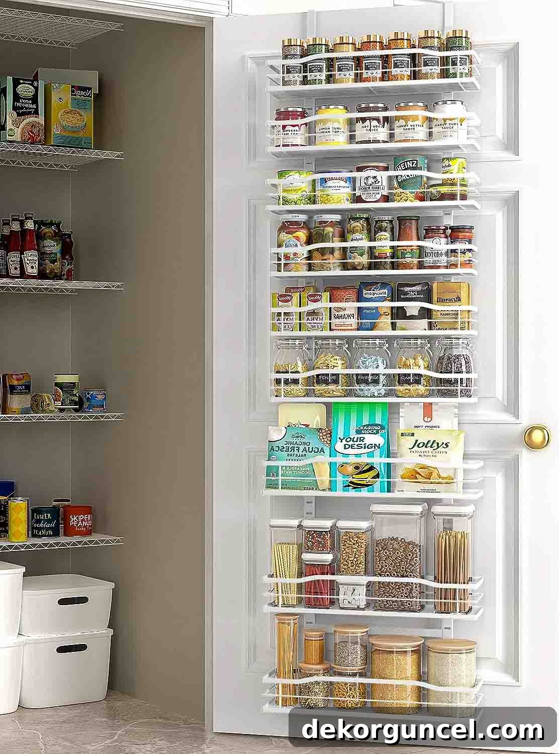Declutter Your Home From Laundry Room Closet to Versatile Door Storage 22 Back of door organizer for your pantry