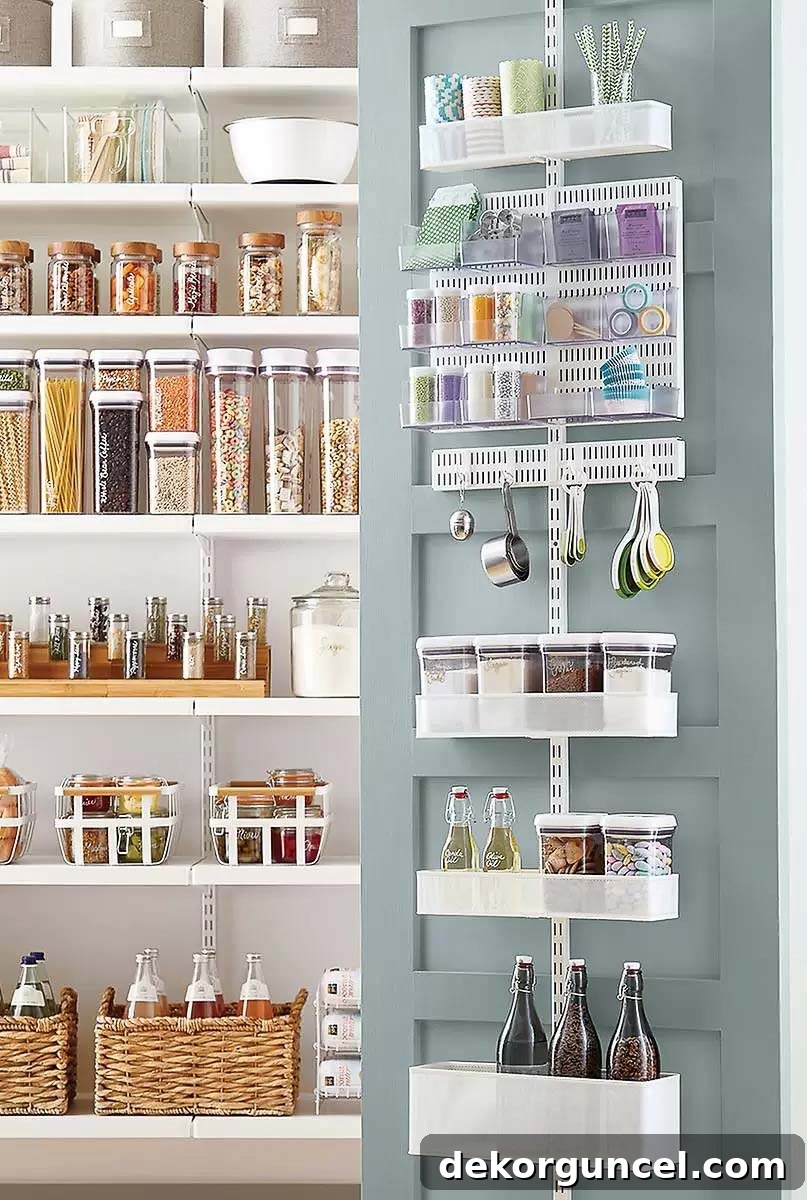 Declutter Your Home From Laundry Room Closet to Versatile Door Storage 23 Back of door Elfa organizer for your pantry