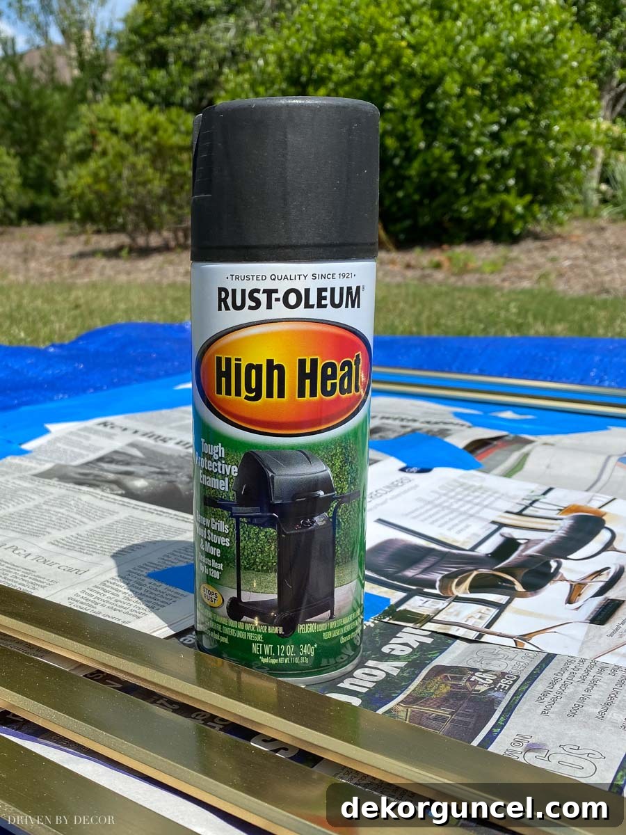 Spray Paint Your Brass Fireplace for an Instant Update 9 The best high-heat black paint for spray painting your fireplace or grill for a durable finish.