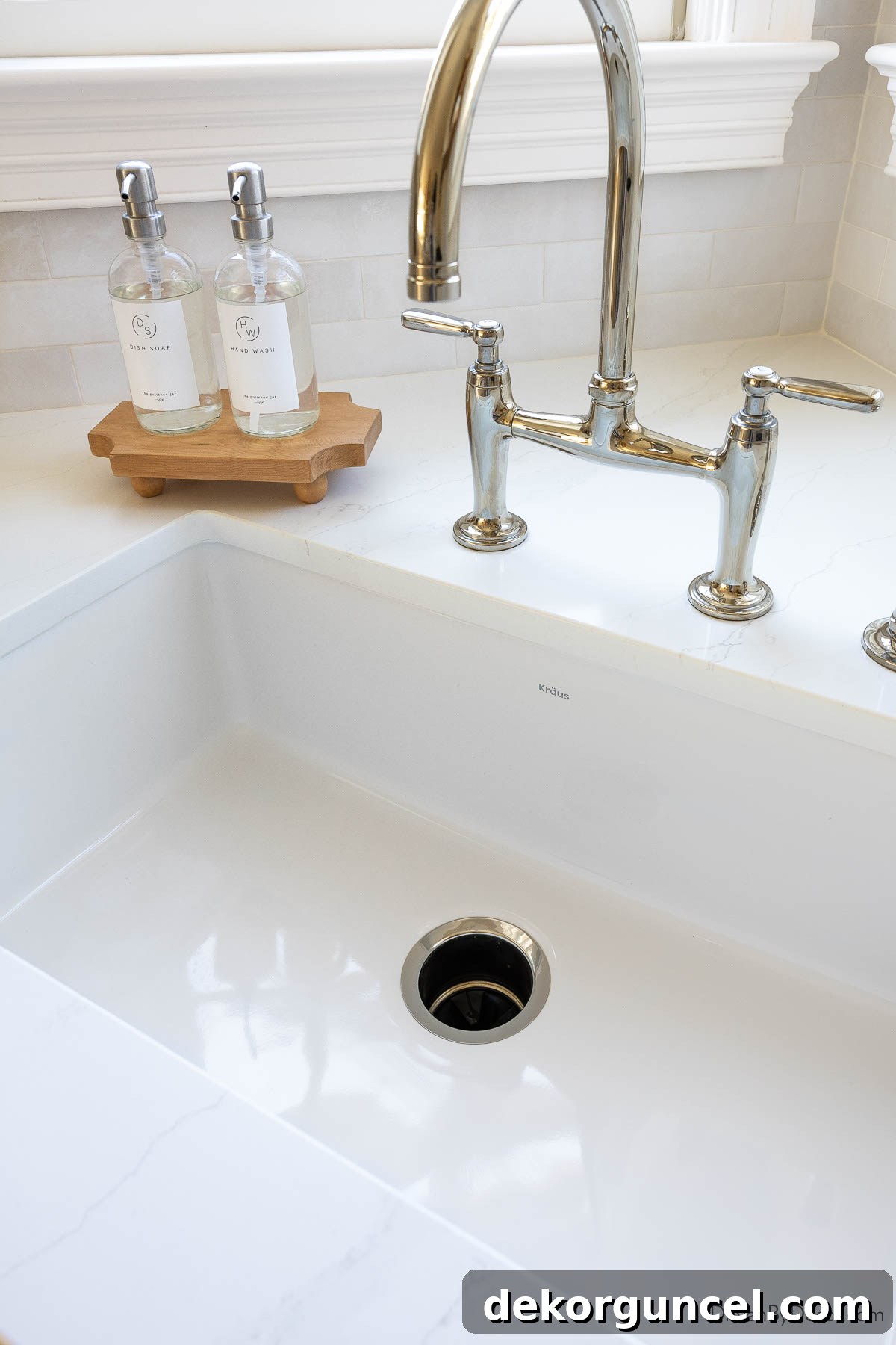 Spacious single basin fireclay undermount kitchen sink, offering both style and practicality