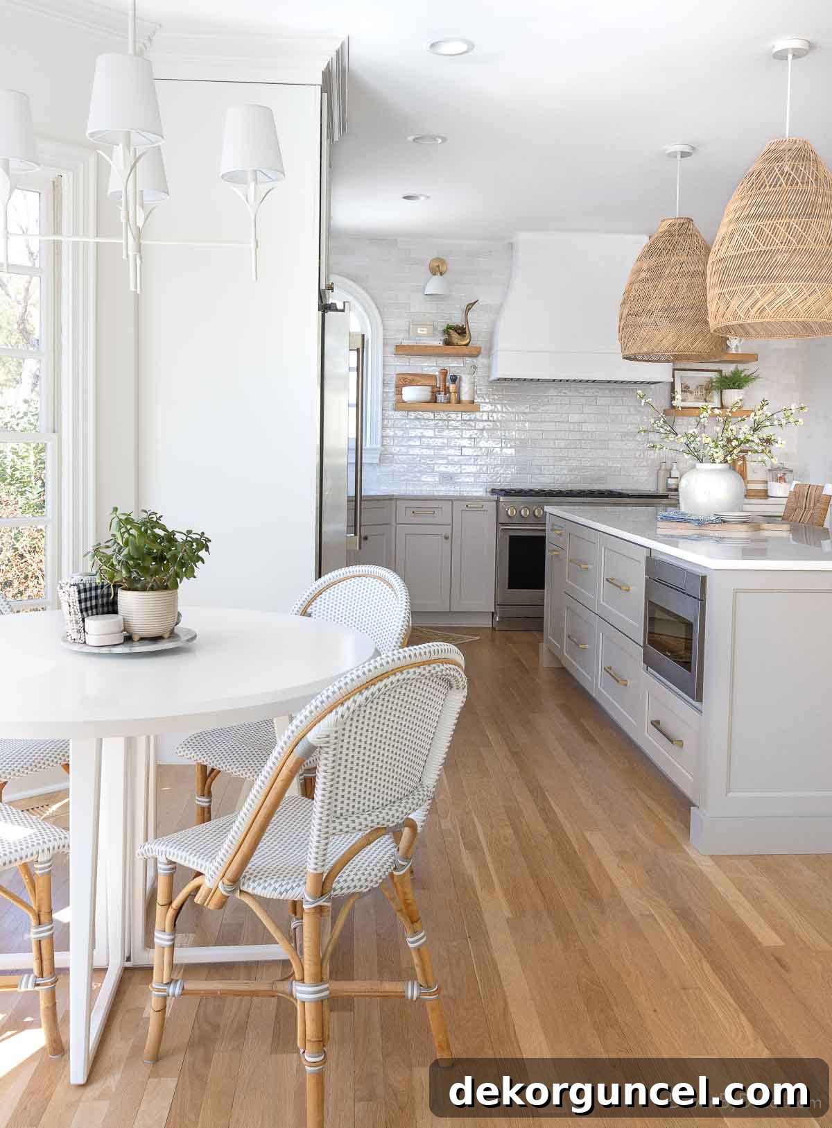 Bright and inviting breakfast nook located just off the kitchen, awaiting final decor touches