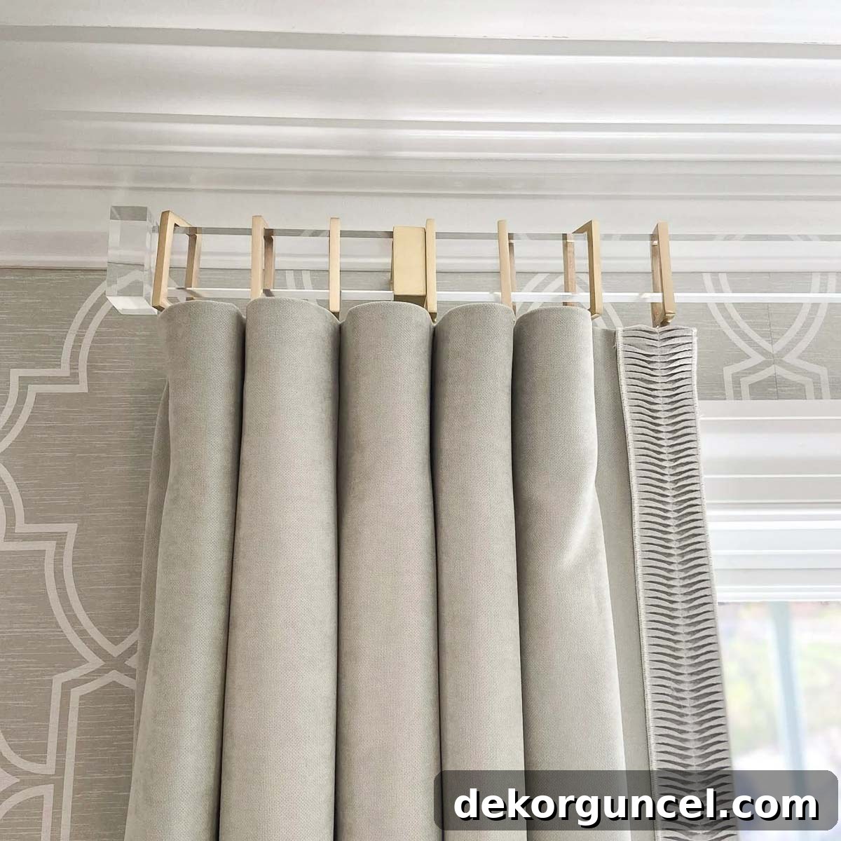 Rectangular acrylic curtain rod