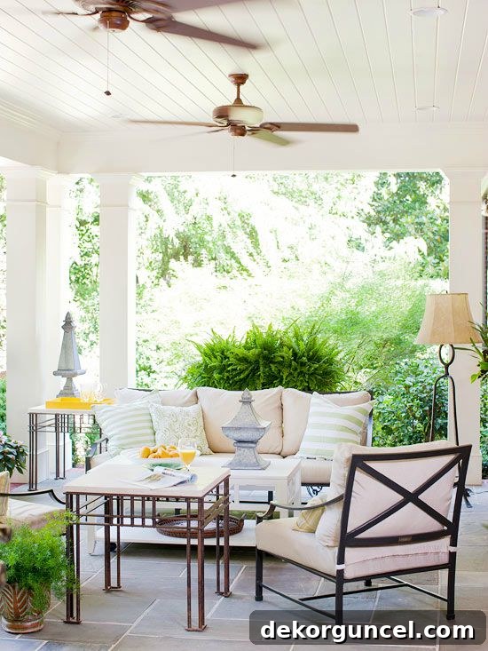 Ceiling fans used on porch