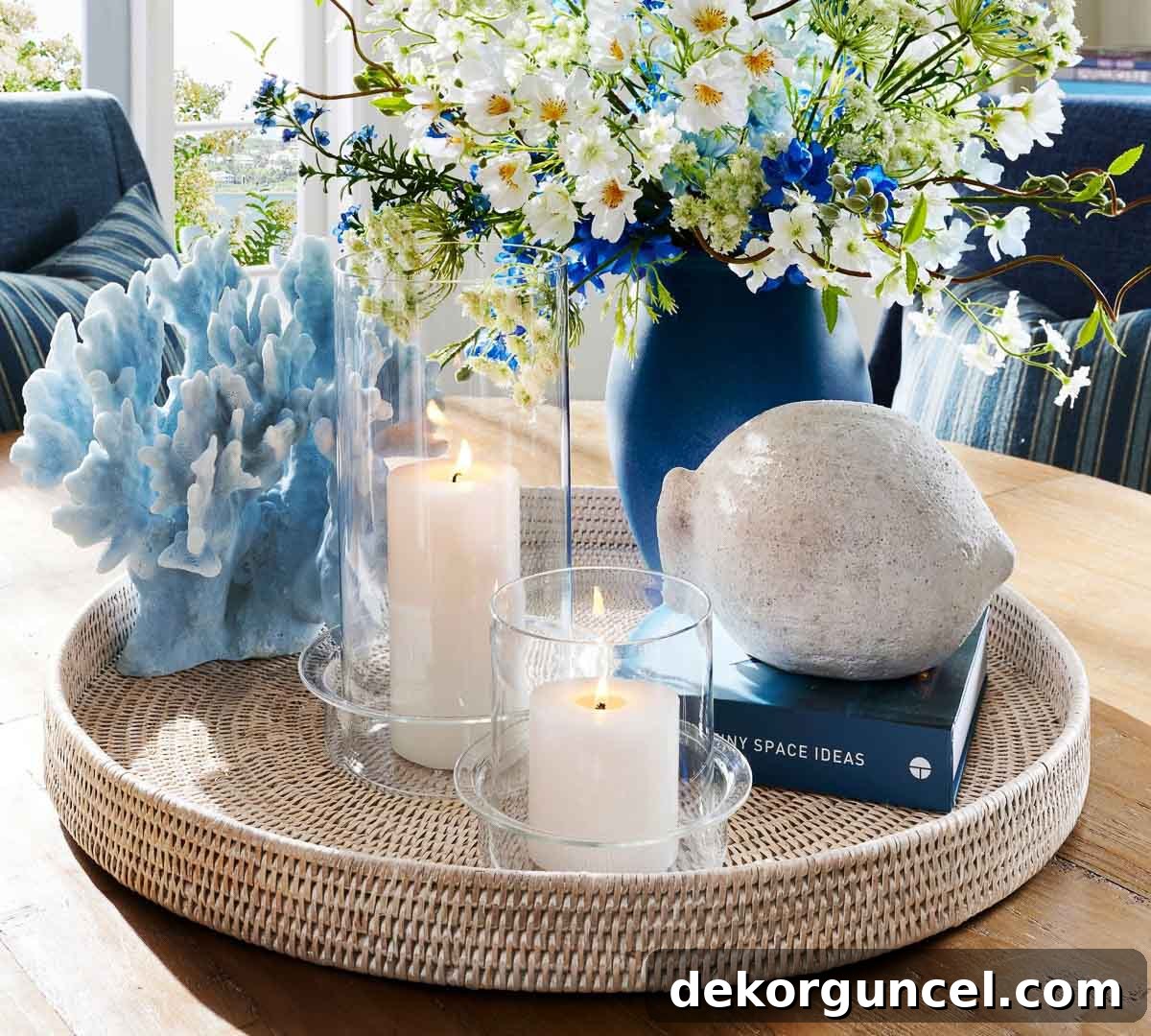 Decor on a round coffee table