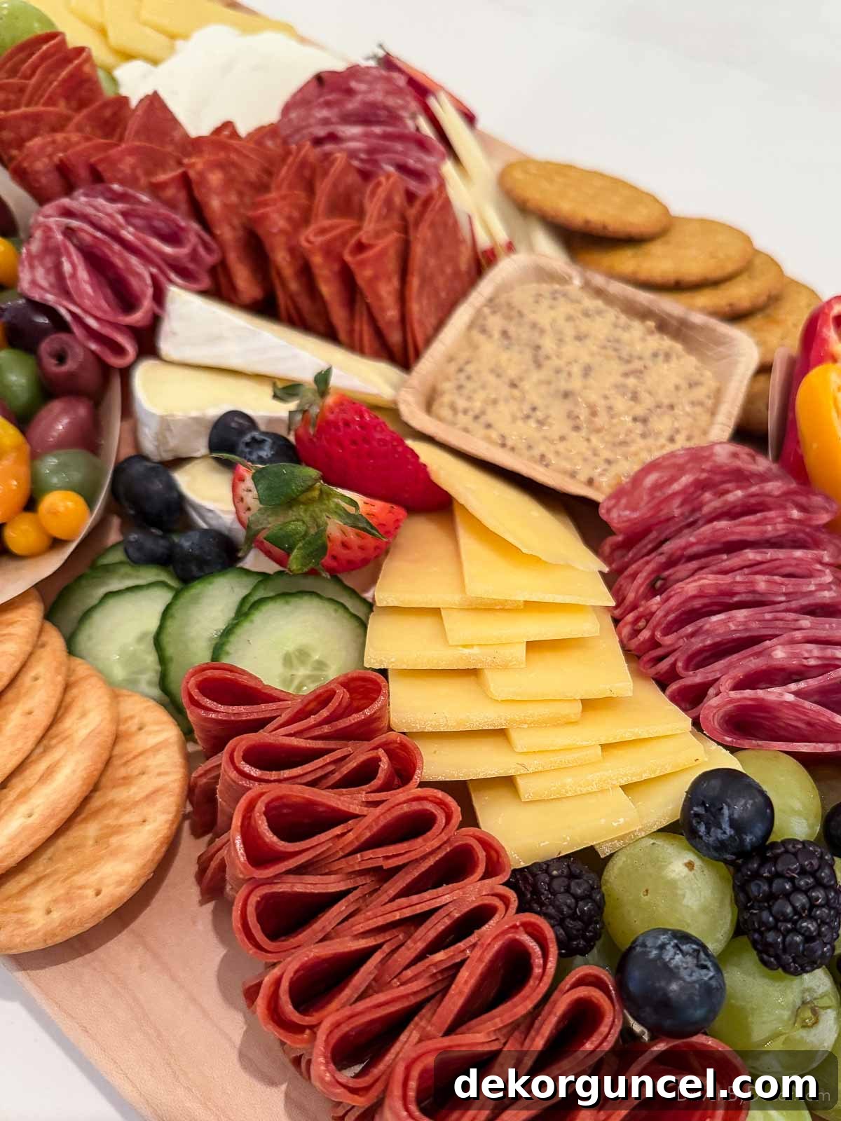 Simple Charcuterie Board Party Ideas For Stress Free Entertaining 8 Meats, cheeses, fruit, crackers, and more on a charcuterie board