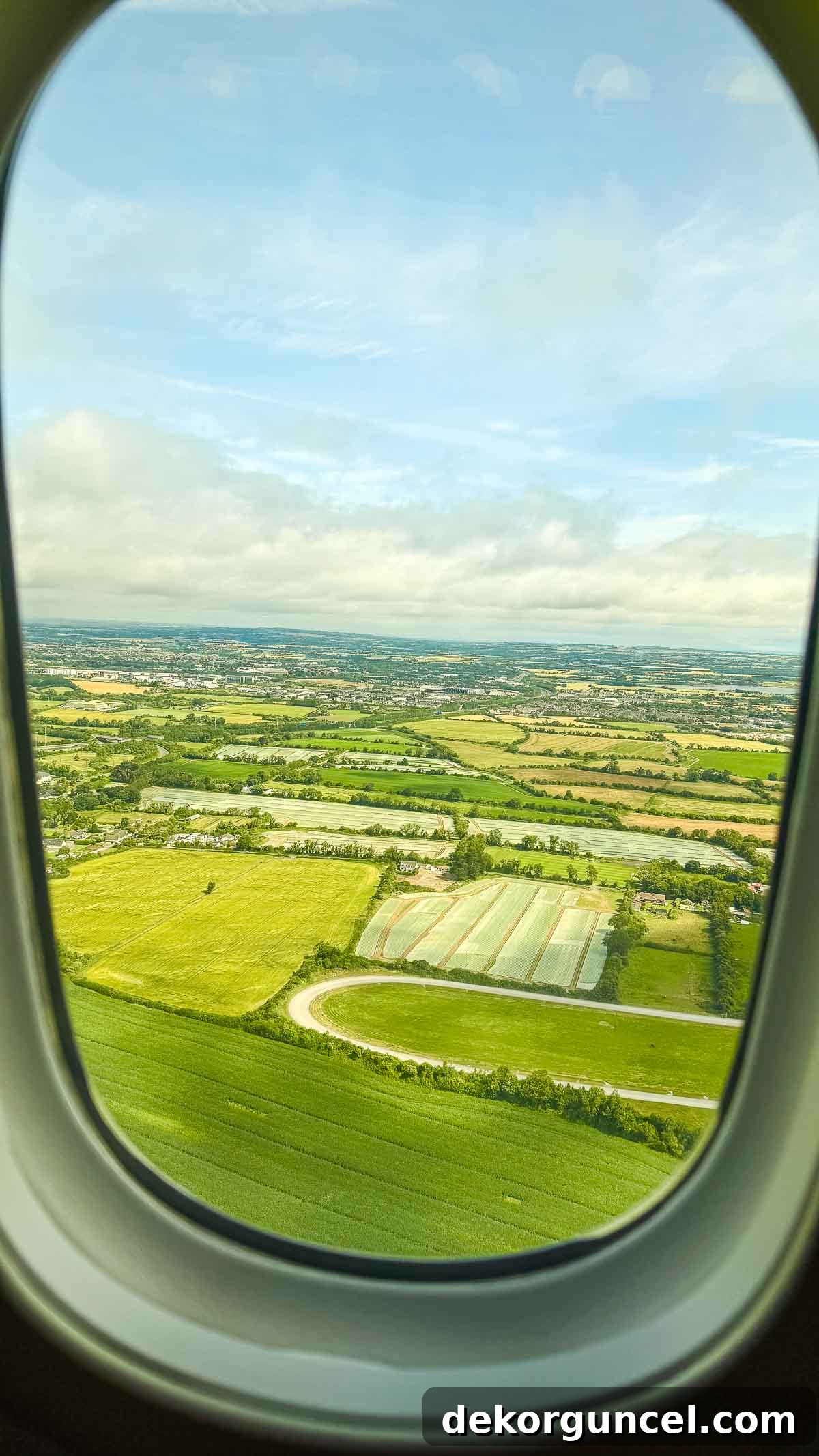 Ireland countryside from the plane window