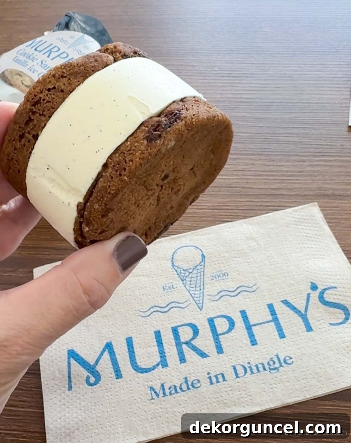 Ice cream cookie sandwich from Murphy's in Dingle, Ireland
