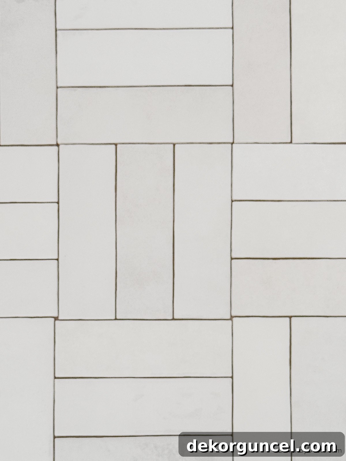 Subway tile laid in a refined basketweave pattern, creating a textured and classic woven appearance.