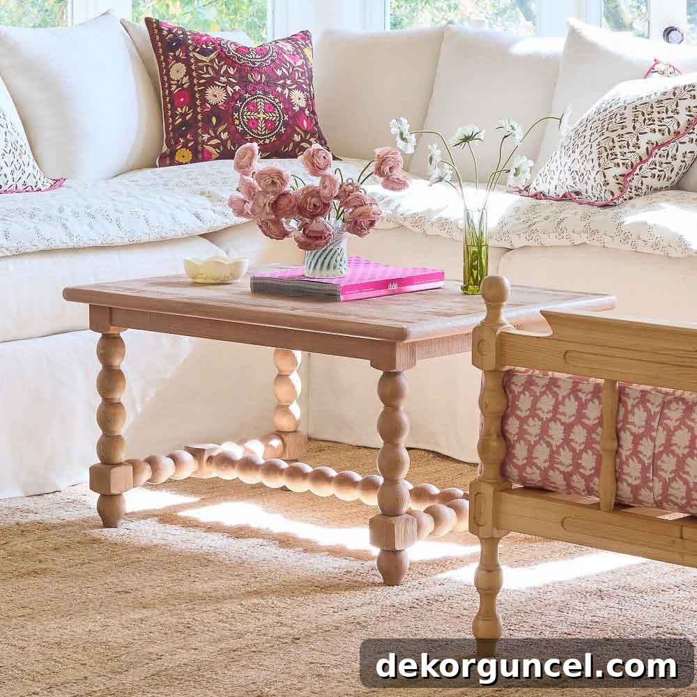 Spindle leg coffee table