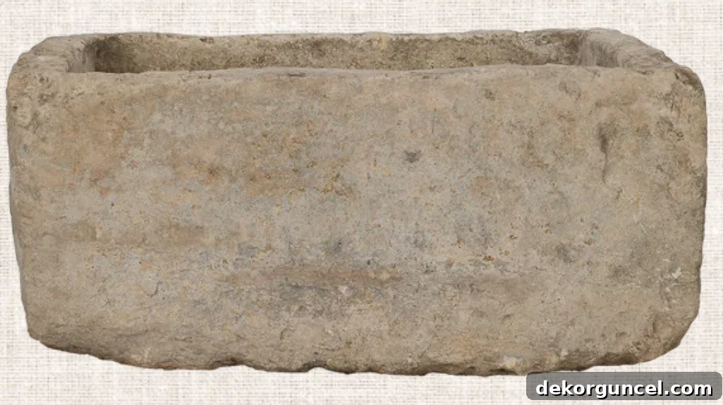 Vintage limestone trough for a garden