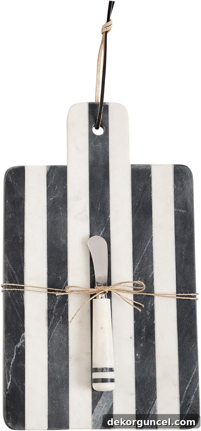 Black and white marble cutting board set