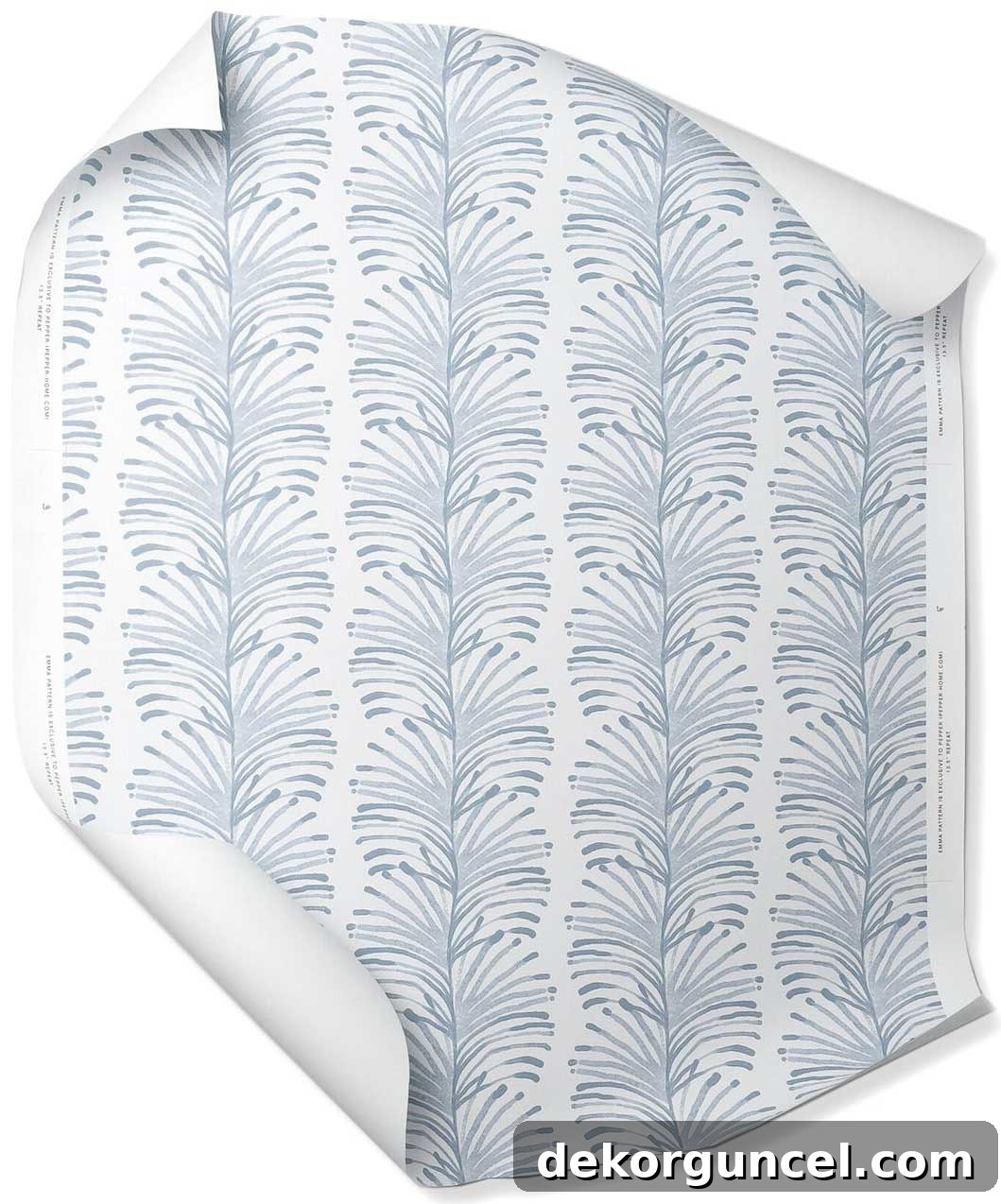 Blue and white squiggle patterned wallpaper