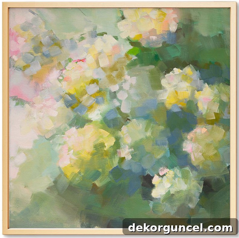 Green hydrangea art print