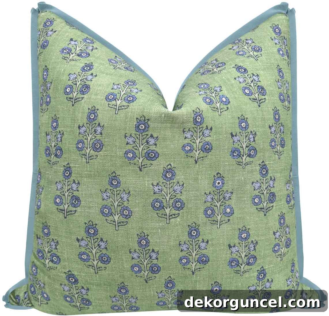 Green & blue patterned pillow covers