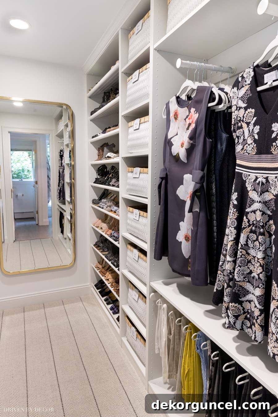 A detailed look inside the 13-inch deep IKEA PAX wardrobes, showcasing creative storage solutions for smaller spaces.