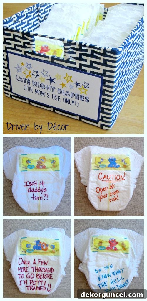 Late Night Diapers Baby Shower Activity - The Best and most supportive!