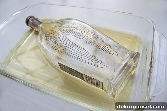 Soak bottles in apple cider vinegar to remove lettering on bottles
