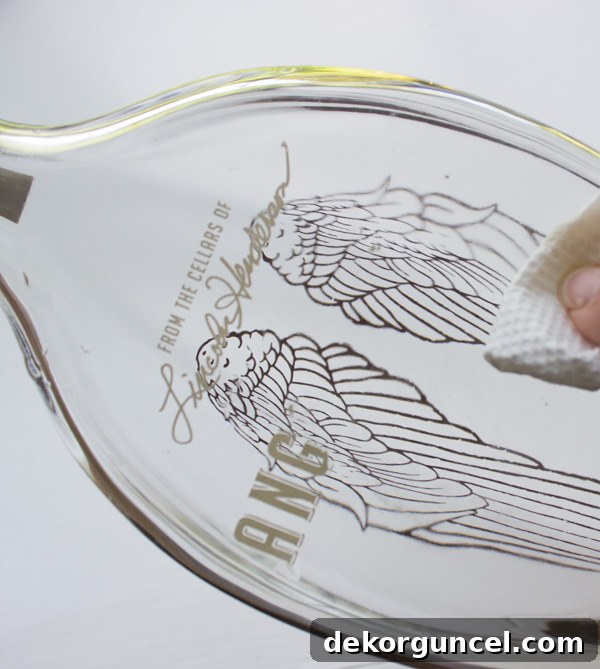 A simple trick for removing lettering from bottles