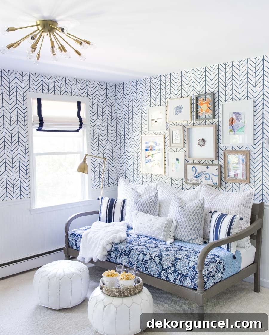 Decorative poufs used as comfortable footstools in a stylish bonus room, perfect for relaxation. This post explores various pouf decorating ideas.