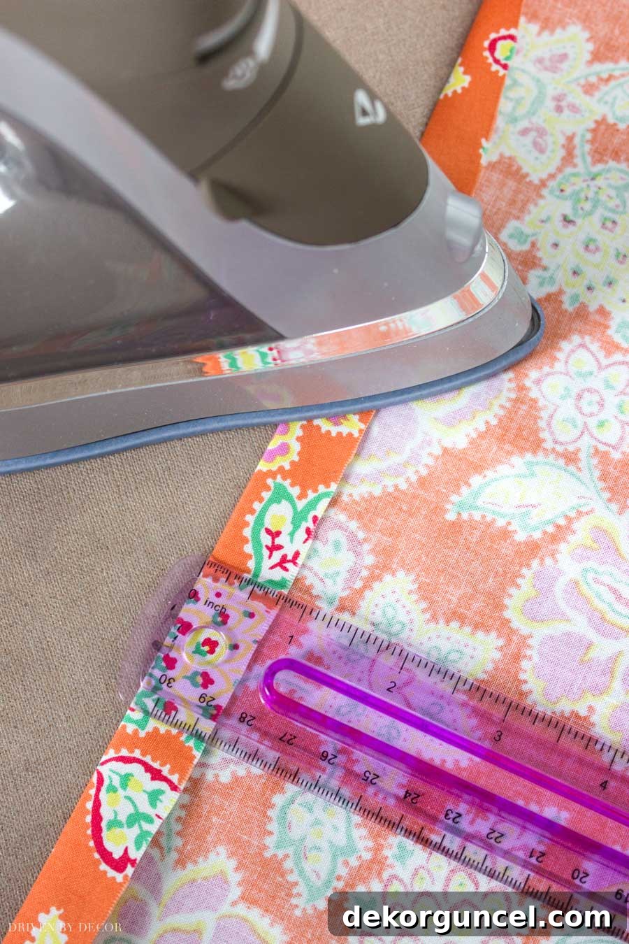 No-Sew Fabric Book Covers 4 Fold and iron the long edges of your fabric for a clean, professional finish on your no-sew book cover.