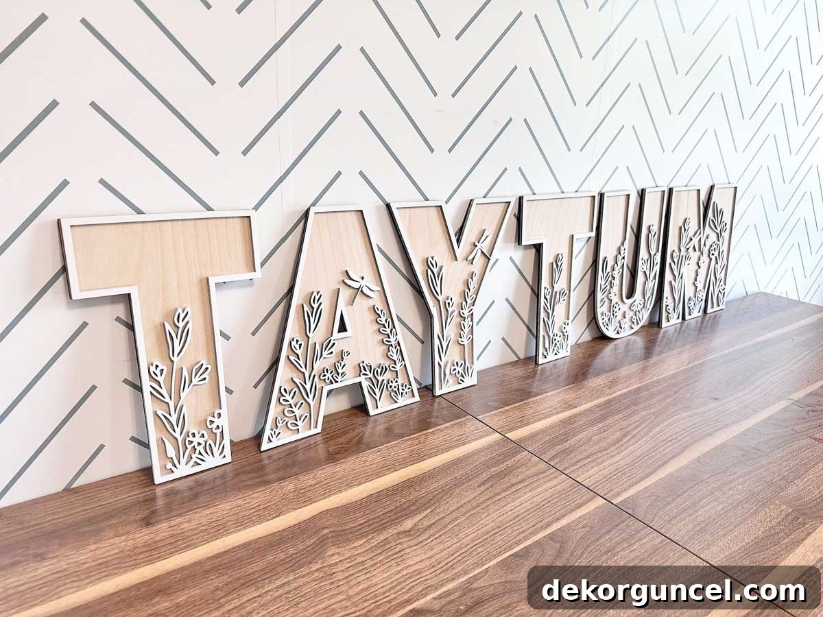 Decorative Letters: Top Sources and Creative Home Decor Ideas 13 Beautiful wildflower decorative letters, bringing a delicate and natural botanical touch to wall decor.