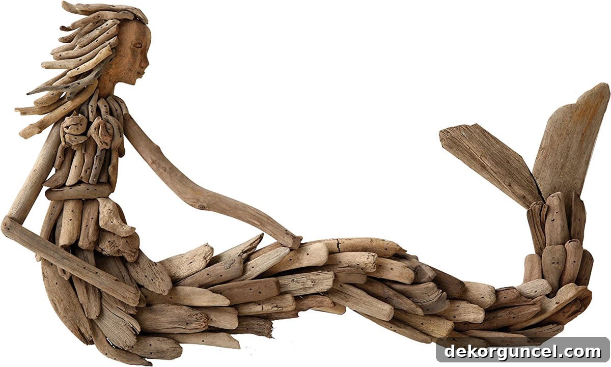 Driftwood mermaid wall art