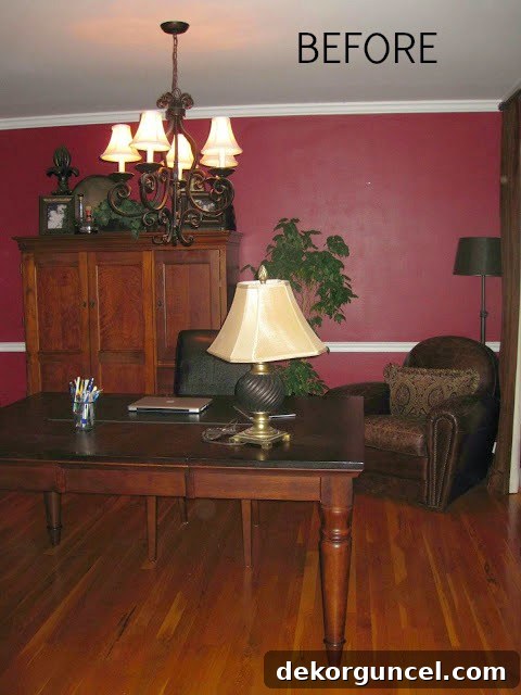 Home office before - a plain, empty room awaiting transformation